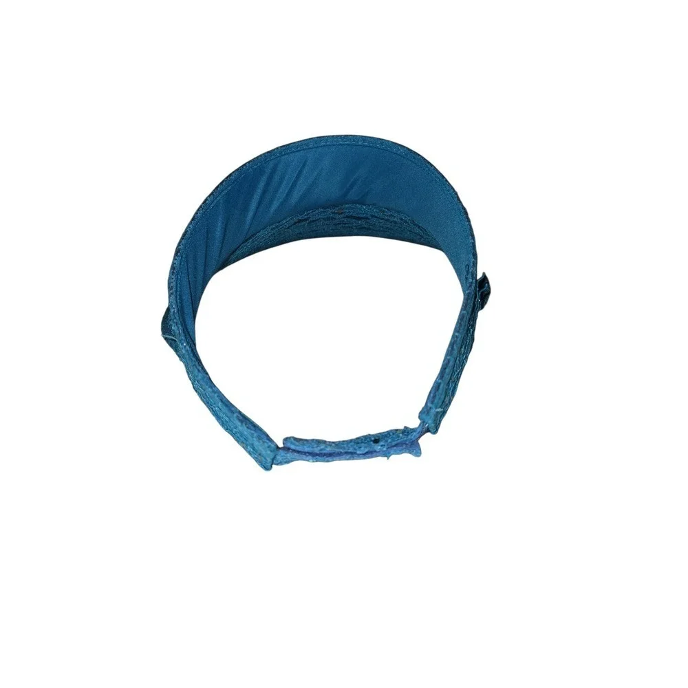 Womens Blue Lace Sequined Sun Visor‎ Summer Beach Golf Tennis Hat